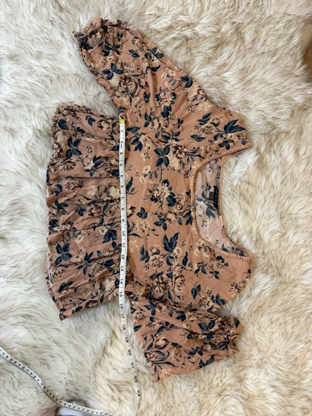 American Eagle Pink Boho Floral Crop Top Size XS - Picture 4 of 6